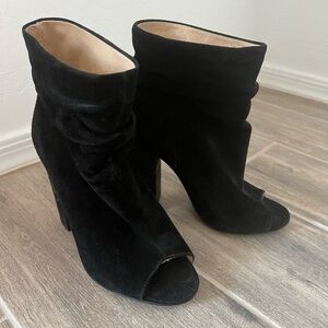 Kristen Cavallari X Chinese Laundry black shed peep toe booties size 6 1/2